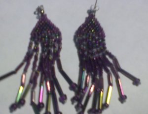 Purple Beaded Earrings