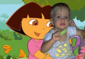 16x20 Customized Dora the Explorer Poster Featuring your child's picture on Vinyl