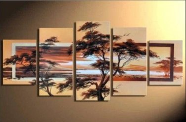 Hot Sell Summer Tree~Handpainted Landscape Oil Impressionist Art Canvas Painting (+Frame) LA5-001