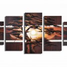 Hot Sell 5 Pieces of Tree Painting!Handpainted Landscape Oil Canvas Art (+Frame) LA5-002