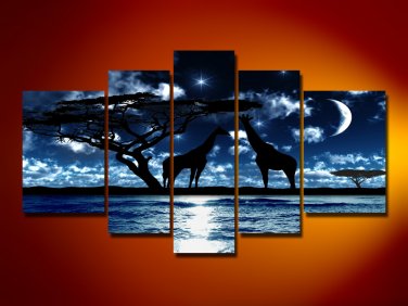 Touch The Moon! Handpainted Landscape Oil Impressionist Art Canvas Painting (+Frame) LA5-030