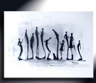 Huge Mordern Abstract Figurative Wall Decor Art Canvas Oil Painting (+ Frame) FI-026