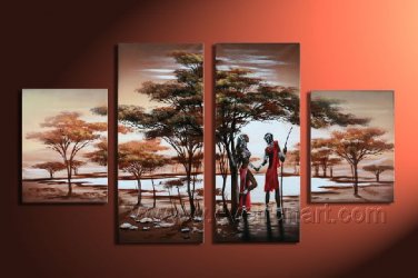 Canvas Oil Painting Framed African Art (+ Frame) AR-006