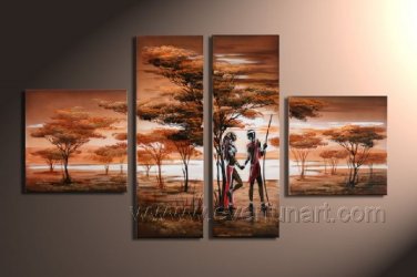 Classical African Art_Canvas Oil Painting Framed African Art (+ Frame) AR-007