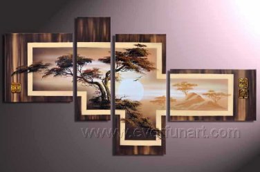 Nice African Landscape_Canvas Oil Painting Framed African Art (+ Frame) AR-013