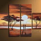 Two Africans Walk Toward The Sun_Canvas Oil Painting Framed African Art (+ Frame) AR-015