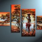 Canvas Oil Painting Framed African Art (+ Frame) AR-020