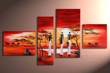 A Wooded Path In Autumn _Canvas Oil Painting Framed African Art (+ Frame) AR-024