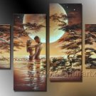 Classical Romantic Nude Lover _Canvas Oil Painting Framed African Art (+ Frame) AR-025