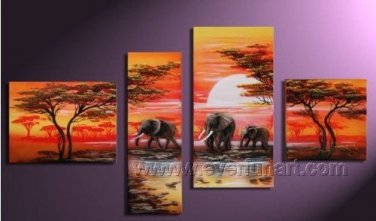Canvas Oil Painting Framed African Art (+ Frame) AR-030