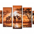 Attractive Elephants Painting_Canvas Oil Painting Framed African Art (+ Frame) AR-040