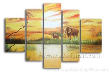 2013 Popular design Impression Landscape_Canvas Oil Painting Framed African Art (+ Frame) AR-044