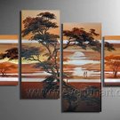 Red Sunset African Art_Canvas Oil Painting Framed African Art (+ Frame) AR-052