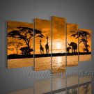 Golden Sun At The Ground_Canvas Oil Painting Framed African Art (+ Frame) AR-064