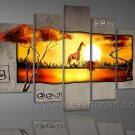 HOT SELL Group Painting_Canvas Oil Painting Framed African Art (+ Frame) AR-080