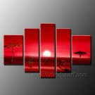 Red Sun_Canvas Oil Painting Framed African Art (+ Frame) AR-086