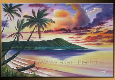 Summer Seascape _Framed Oil on Canvas Seascape Painting SE-010
