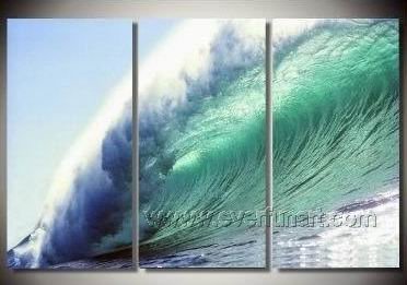 Blue Wave_Framed Oil on Canvas Seascape Painting SE-042