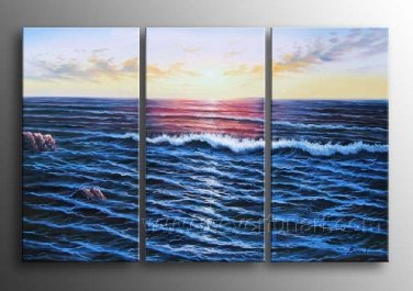 Beautiful Ocean_Framed Oil on Canvas Seascape Painting SE-048