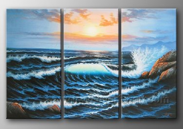 Ocean Wave_Framed Oil on Canvas Seascape Painting SE-050