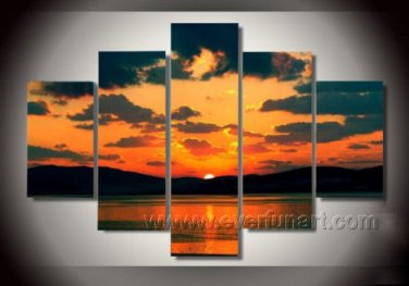 Big Cloud Above The Sea _Framed Oil on Canvas Seascape Painting SE-126