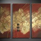 Brown And Gold Abstract Oil Painting On Canvas Wall Art Framed XD3-214