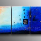 Cold Blue Modern Abstract Oil Painting On Canvas Wall Pictures Framed XD3-221