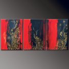 Golden Flower Abstract Oil Painting On Canvas Wall Pictures Framed  XD3-230