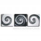 Great!!Classical Black And White 3 Panels Absrtact Oil Painting On Canvas Fine Art Framed XD3-242