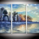 New!!!Perfect Winter Landscape Oil Painting On Canvas Wall Art Fremed  LA3-124