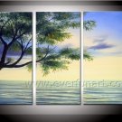 Growing Tree in Spring Landscape Oil Painting On Canvas Wall Art Fremed  LA3-125