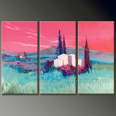 Classical Country Sight Landscape Oil Painting On Canvas Wall Art Fremed LA3-130