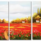 Beautiful Country House And Flowers Landscape Oil Painting On Canvas Wall Art Fremed LA3-135