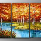Small Stream in Forest Landscape Oil Painting On Canvas Wall Art Fremed LA3-136