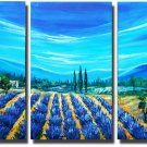 Lavender Soil And Blue Sky Landscape Oil Painting On Canvas Wall Art Fremed LA3-137