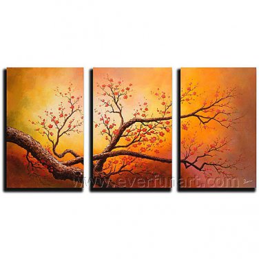 Chinese Style Blosson Tree Landscape Oil Painting On Canvas Wall Decor Fine Art LA3-146