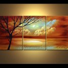 Landscape Oil Painting Autumn Yellow Tree Wall Decor Fine Art LA3-151