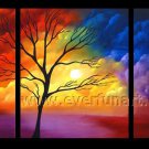 Corlorful Tree Blosson Landscape Oil Painting On Canvas Wall Decor Fine Art LA3-155