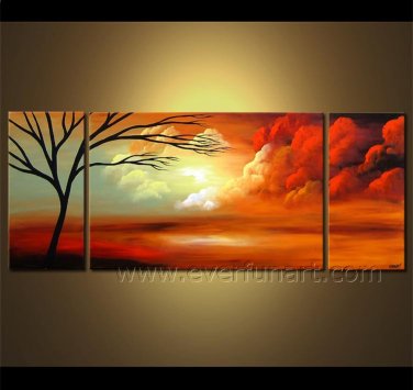 Popular Imaginative Tree Art Painting Modern Landscape Oil Painting On Canvas LA3-164