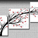 Growing Tree And Red Flower Landscape Oil Painting On Canvas Wall Decor Fine Art LA3-172