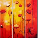 Great Red And Yellow Flowers Home Decor Floral Oil Painting Wall Art PFL3-155