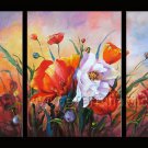abstract red flowers large oil painting canvas modern floral art FL3-168