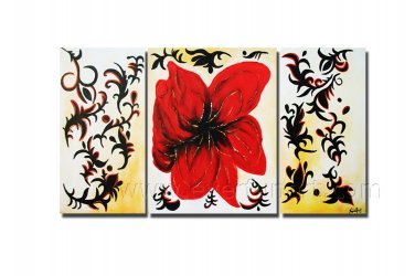Framed Dancing Poppies Floral hand painted oil painting FL3-179