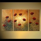 Large Psychedelic Still Life Oil Painting Floral Canvas Art Red Flower FL3-180