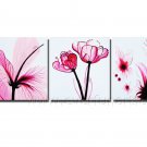 Vintage Pink Floral Oil Painting On Canvas Home Decoration Framed FL3-208