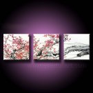 Stunning  plum blossom adornment oil painting on canvas framed FL3-212
