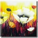 Poppy Flower Red & Yellow Pink Floral Framed Oil PaintingFL3-216