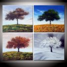 Professional Handpainted 4-piece Decorative African Landscape Oil Painting On Canvas LA4-054
