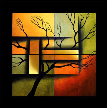 High Quality Hand-Painted Abstract Landscape&tree Oil Painting On Canvas for Wall Decoration LA4-053