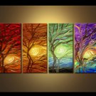 Hand-Painted Modern Abstract Landscape&tree Oil Painting On Canvas for Wall Decoration  LA4-048
